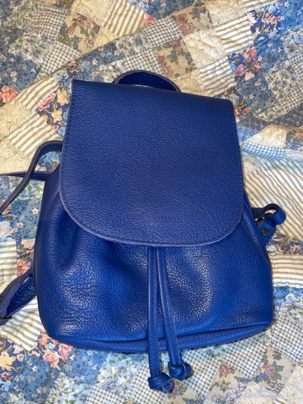 Portland, leather bucket, backpack version one Molino blue